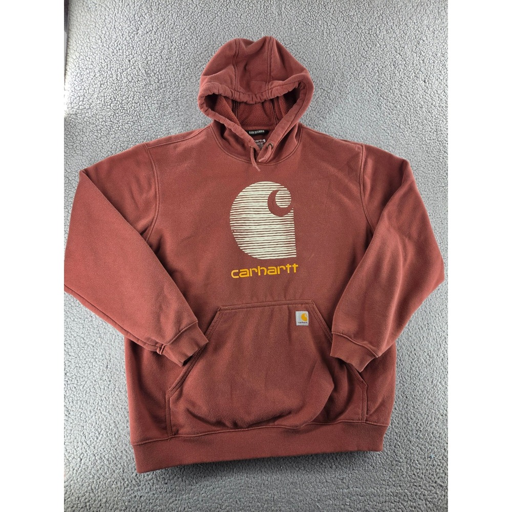 Carhartt Rain Defender Loose Fit Hoodie Mens XL Burnt Orange